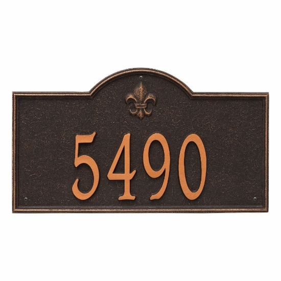 Whitehall Bayou Vista Estate Wall Address Plaque - One Line