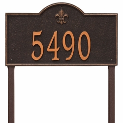 Whitehall Bayou Vista Estate Lawn Address Plaque - One Line