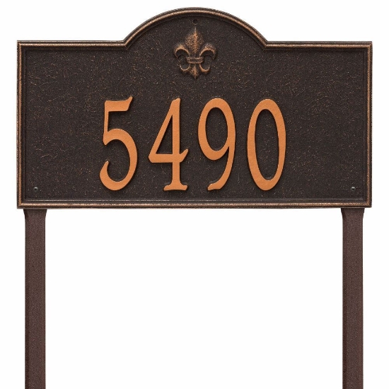 Whitehall Bayou Vista Estate Lawn Address Plaque - One Line