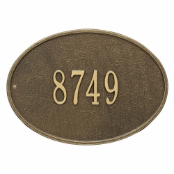 Whitehall Hawthorne Oval Standard Wall Address Plaque - One Line