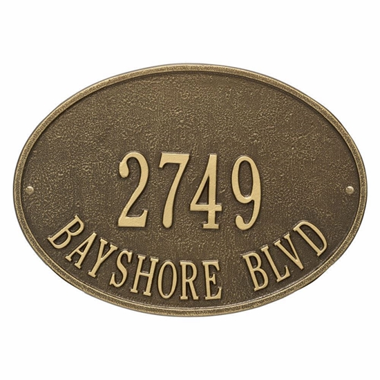 Whitehall Hawthorne Oval Standard Wall Address Plaque - Two Line