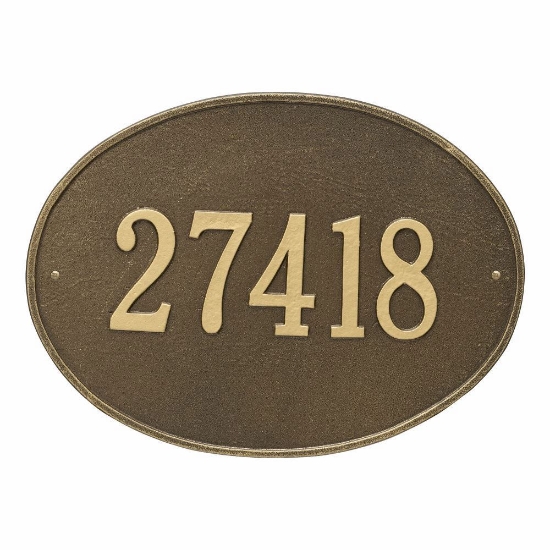 Whitehall Hawthorne Oval Estate Wall Address Plaque - One Line