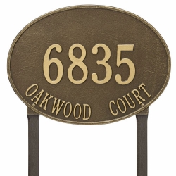 Whitehall Hawthorne Oval Estate Lawn Address Plaque - Two Line