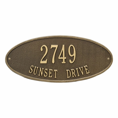 Whitehall Madison Oval Standard Wall Address Plaque - Two Line