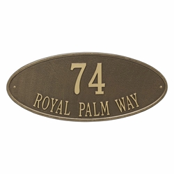 Whitehall Madison Oval Estate Wall Address Plaque - Two Line