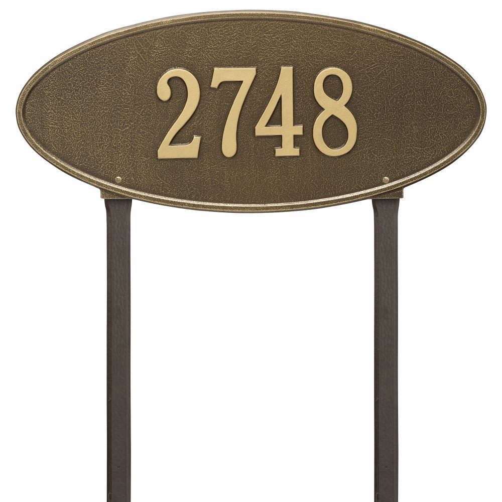 Whitehall Madison Oval Estate Lawn Address Plaque - One Line