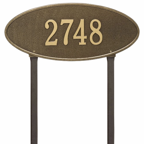 Whitehall Madison Oval Estate Lawn Address Plaque - One Line