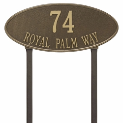 Whitehall Madison Oval Estate Lawn Address Plaque - Two Line