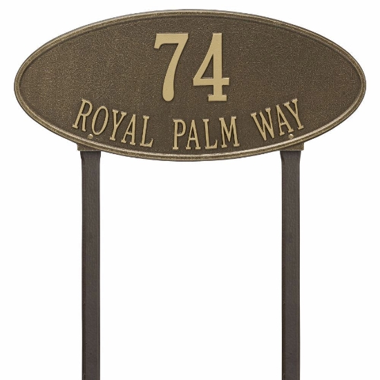 Whitehall Madison Oval Estate Lawn Address Plaque - Two Line