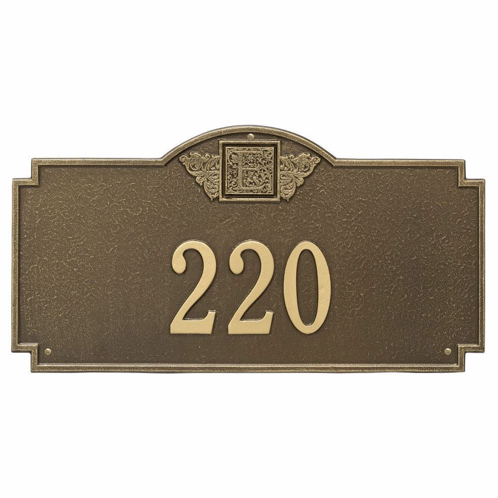 Whitehall Monogram Estate Wall Address Plaque - One Line
