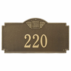 Whitehall Monogram Estate Wall Address Plaque - One Line