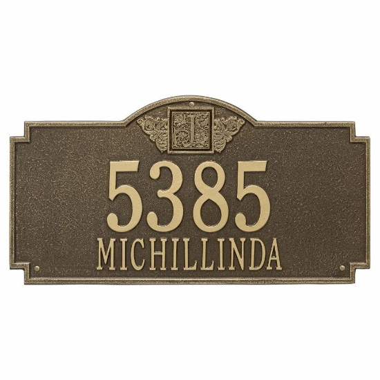 Whitehall Monogram Estate Wall Address Plaque - Two Line