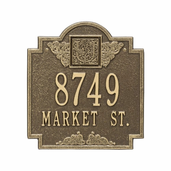 Whitehall Monogram Standard Wall Address Plaque - Two Line