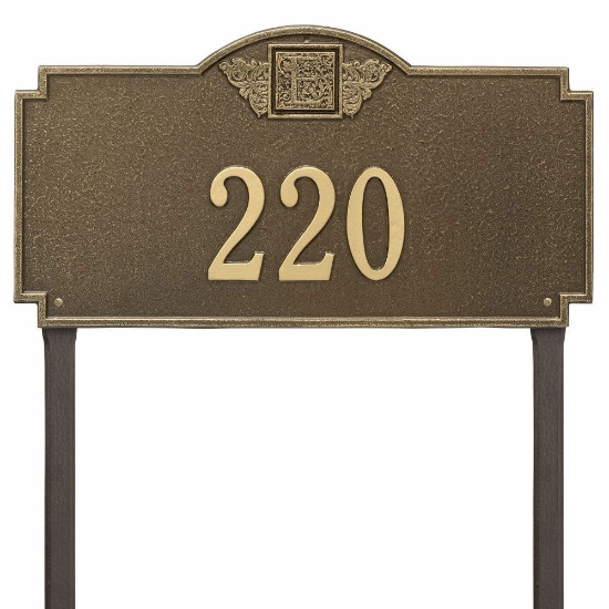 Whitehall Monogram Estate Lawn Address Plaque - One Line