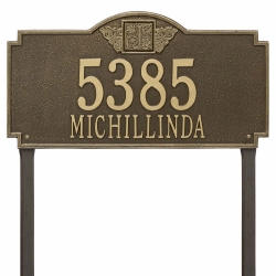 Whitehall Monogram Estate Lawn Address Plaque - Two Line