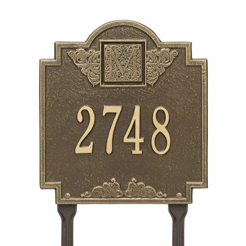 Whitehall Monogram Standard Lawn Address Plaque - One Line