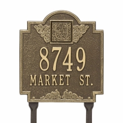 Whitehall Monogram Standard Lawn Address Plaque - Two Line