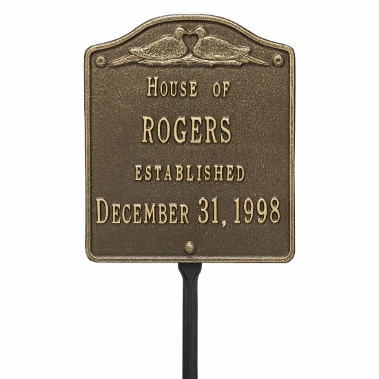 Whitehall Wedding Plaque Standard Lawn Address Plaque - Two Line