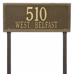Whitehall Double Line Estate Lawn Address Plaque - Two Line