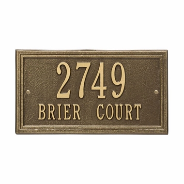Whitehall Double Line Standard Wall Address Plaque - Two Line