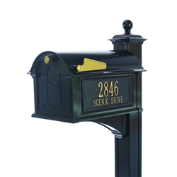 Whitehall Balmoral Mailbox Side Plaques, Post Package in Black