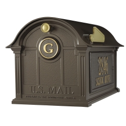 Whitehall Balmoral Mailbox Side Plaques and Monogram Package in Bronze