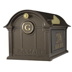 Whitehall Balmoral Mailbox Side Plaques and Monogram Package in Bronze