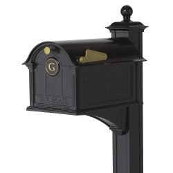 Whitehall Balmoral Mailbox Monogram & Post Package in Black