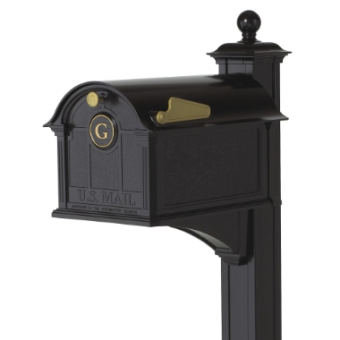 Whitehall Balmoral Mailbox Monogram & Post Package in Black