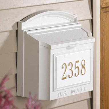 Whitehall Capital Wall Mailbox with Front Plaque - 161-03-04-05