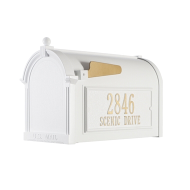 Whitehall Capitol Mailbox Side Plaque Package in White