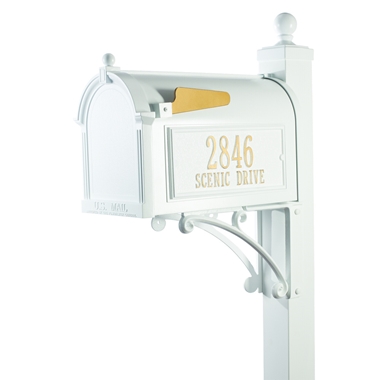 Whitehall Deluxe Capitol Mailbox Package in White