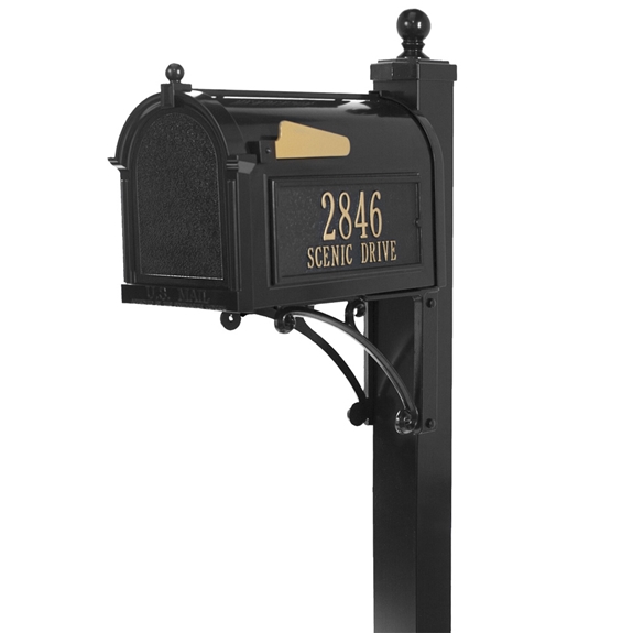 Whitehall Deluxe Capitol Mailbox Package in Black