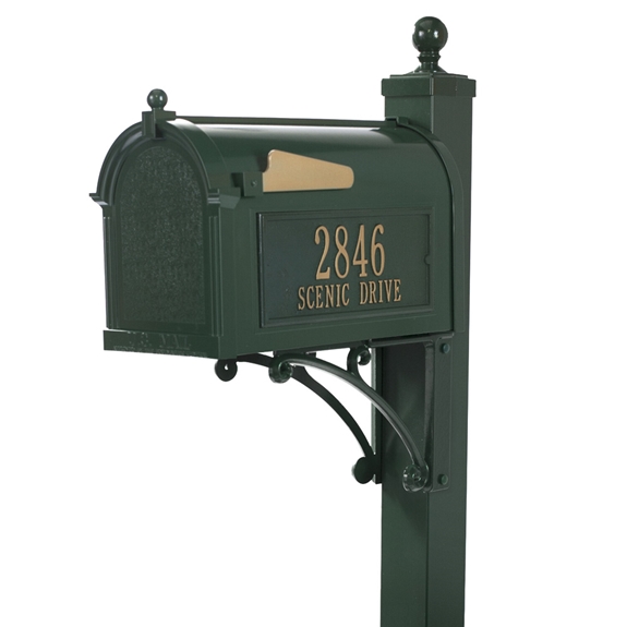 Whitehall Deluxe Capitol Mailbox Package in Green