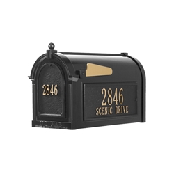 Whitehall Capitol Mailbox Side Plaques and Door Plaque Package in Black