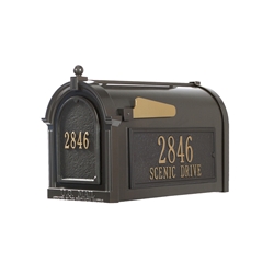 Whitehall Capitol Mailbox Side Plaques and Door Plaque Package in Bronze