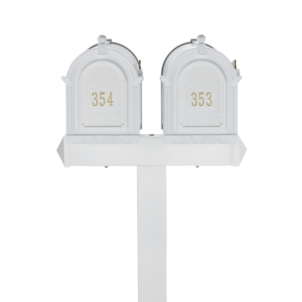 Whitehall Capitol Dual Mailbox Package in White