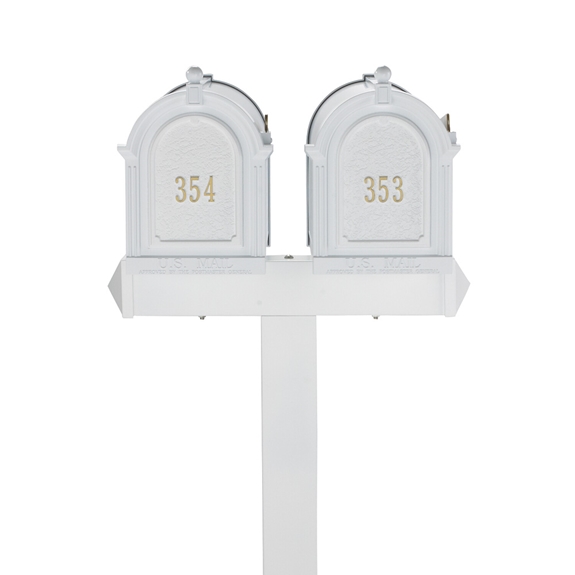 Whitehall Capitol Dual Mailbox Package in White