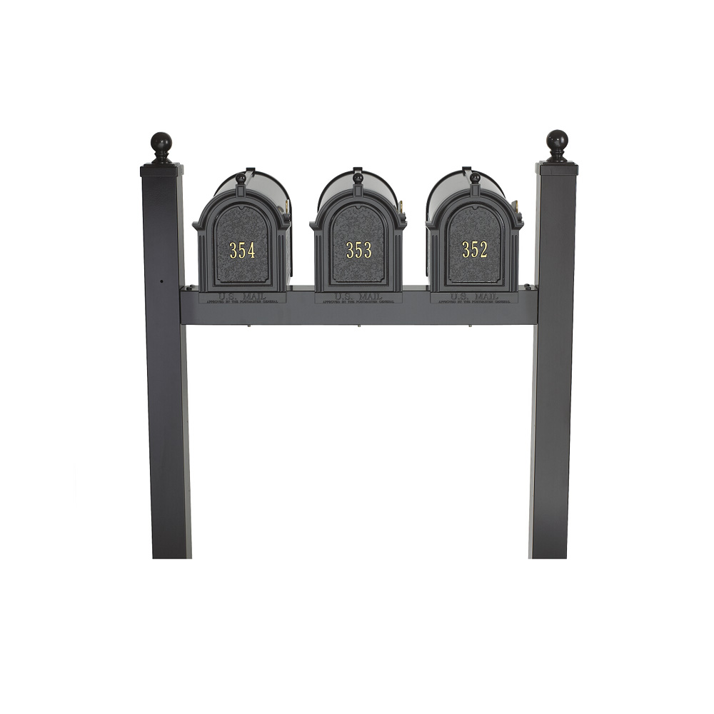 Whitehall Capitol Triple Mailbox Package in Black