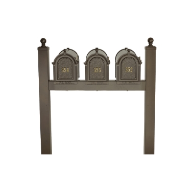 Whitehall Capitol Triple Mailbox Package in Bronze