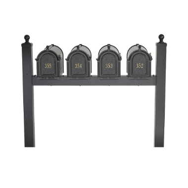 Whitehall Capitol Quad Mailbox Package in Black