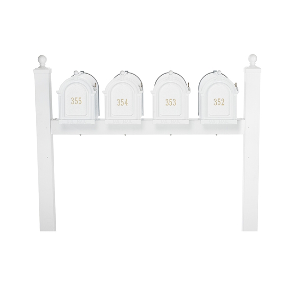 Whitehall Capitol Quad Mailbox Package in White