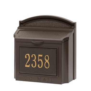 Whitehall Wall Mailbox Package in Bronze