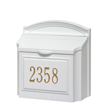 Whitehall Wall Mailbox Package in White