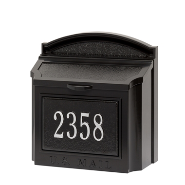 Whitehall Wall Mailbox Package in Black/Silver