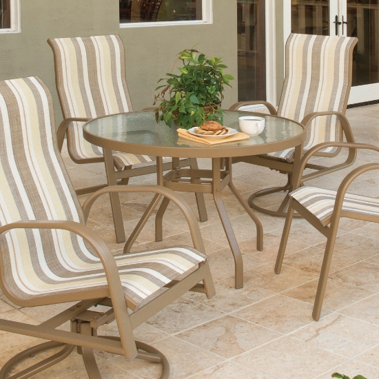 Windward aluminum bar table with acrylic top