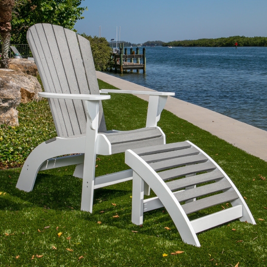 Windward MGP Adirondack Chair and Ottoman Set - WW-ADIRONDACK-SET3