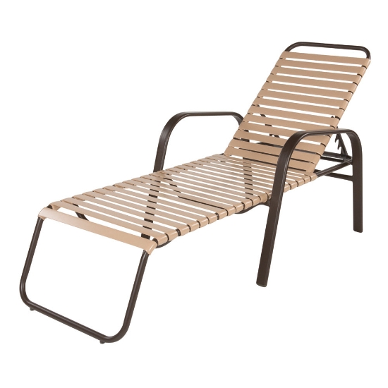 Windward aluminum chaise with vinyl straps
