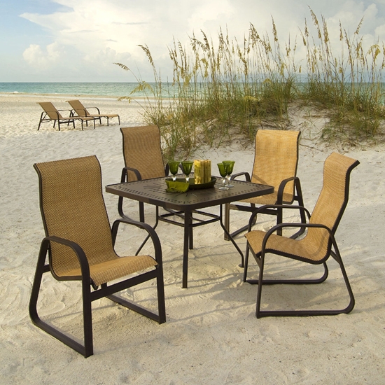 Windwad aluminum dining chair with sling seating