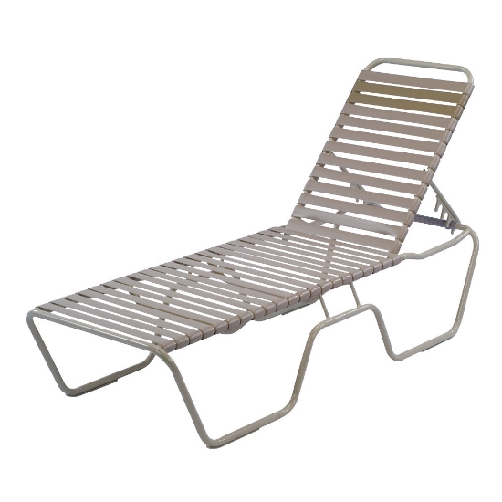 Windward Country Club Strap Stackable Armless Chaise Lounge - W0310